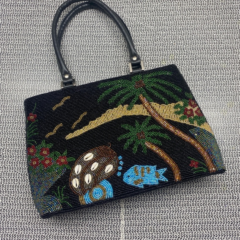Embroidered Black Tote Bag